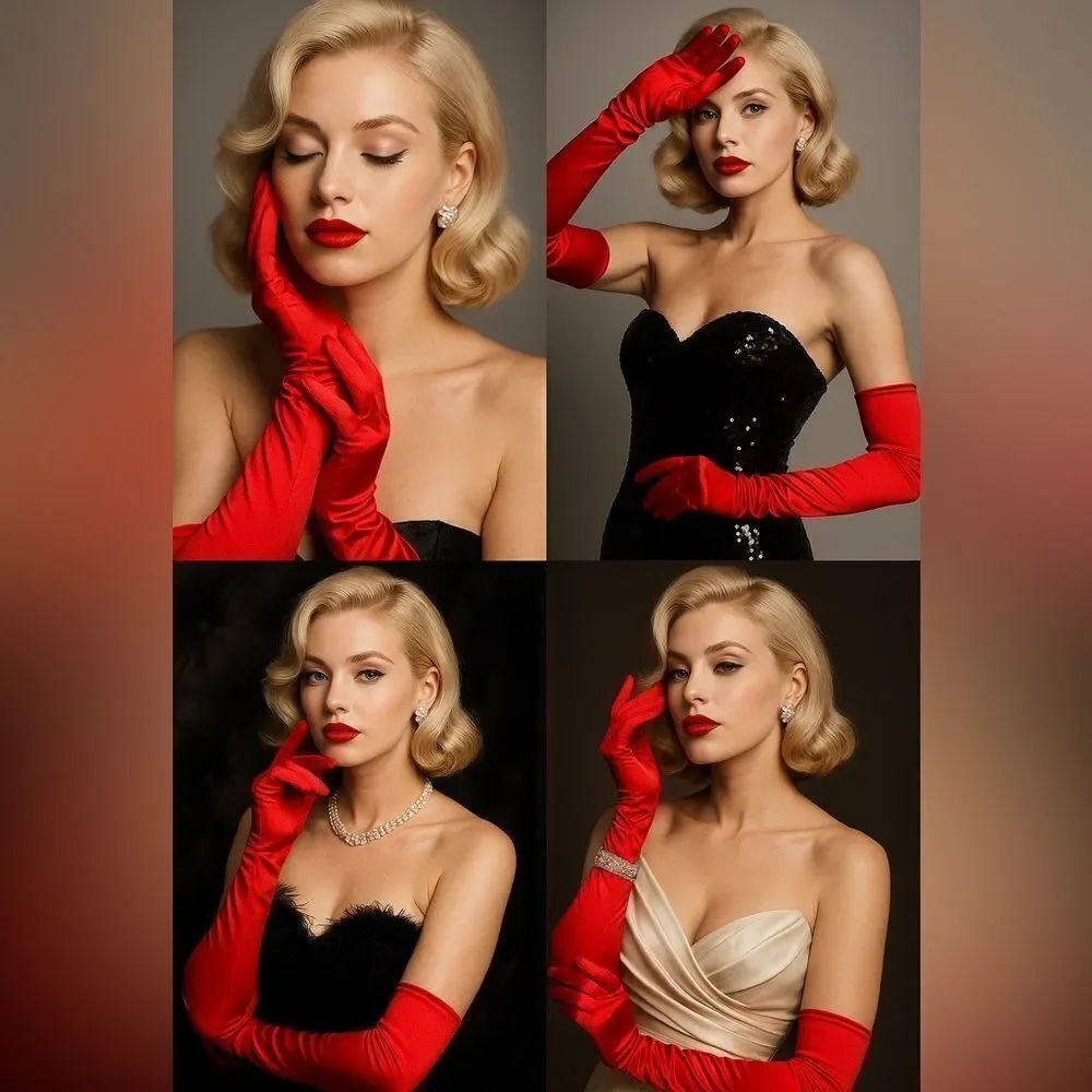 ❤️ Bold Red Satin Opera Gloves | Size 13-16 | Costume, Glam, Formal Wear ✨